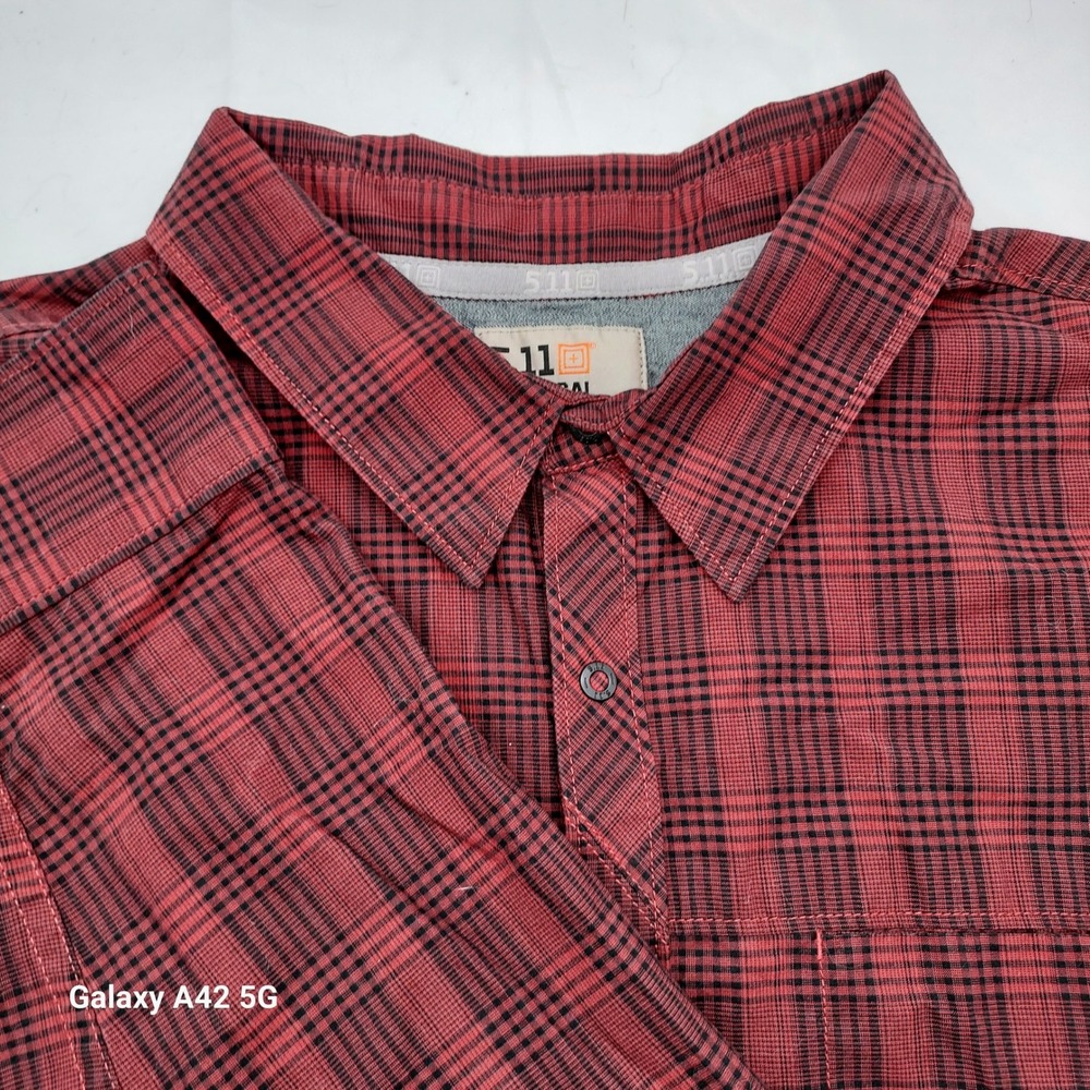 5.11 Tactical Mens Long Sleeve‎ Plaid Shirt Button Down Outdoor Casual X- LARGE